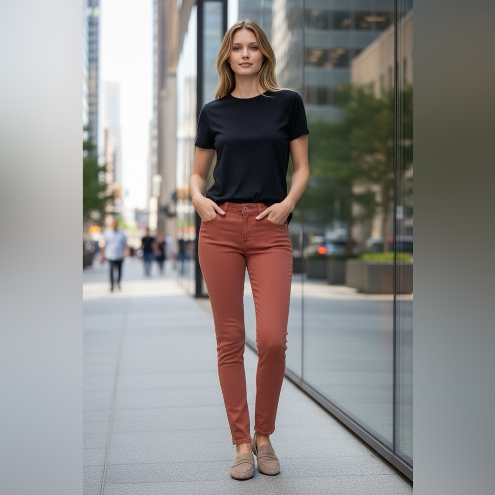 New The Great The Skinny Skinny Rust Low-Rise Jeans - Juniors Size: 24